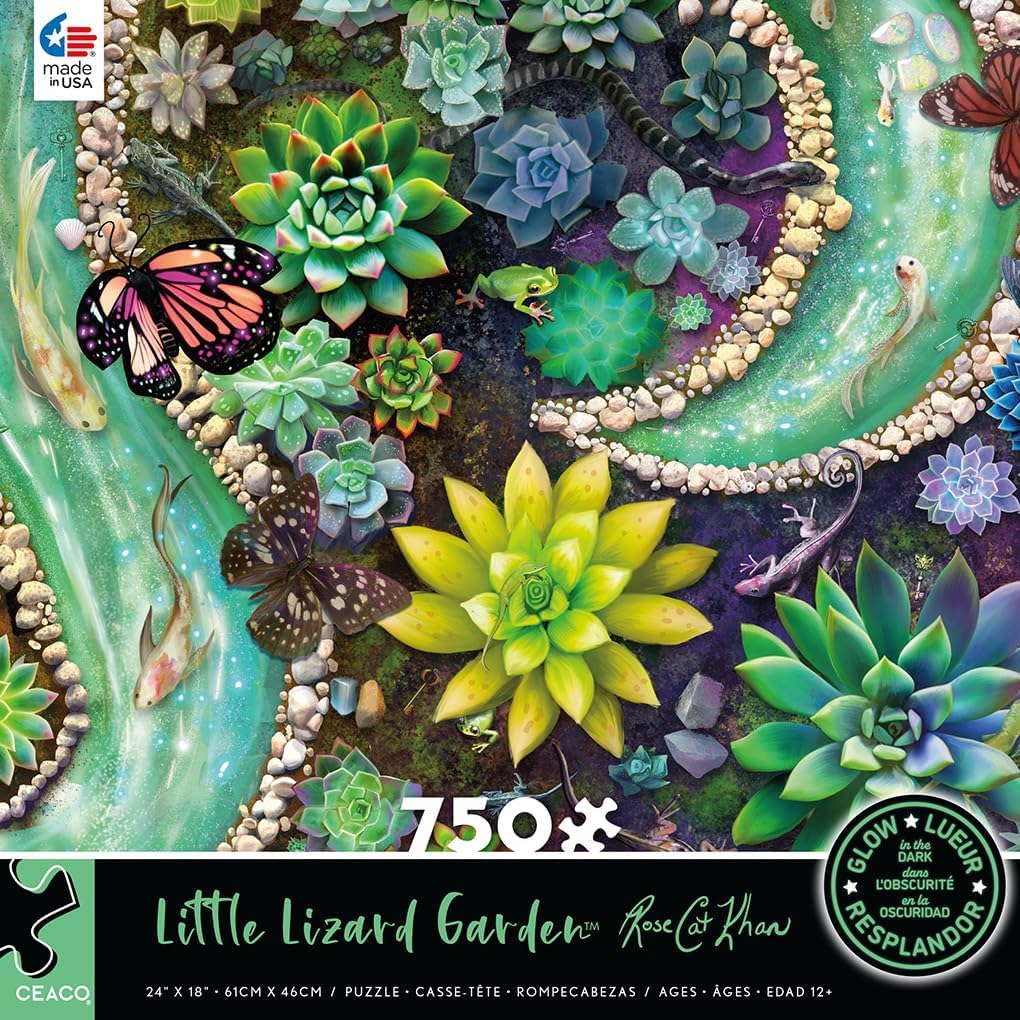 Amazon.com: Ceaco - Little Lizard Garden - Glow - 750 Piece Jigsaw