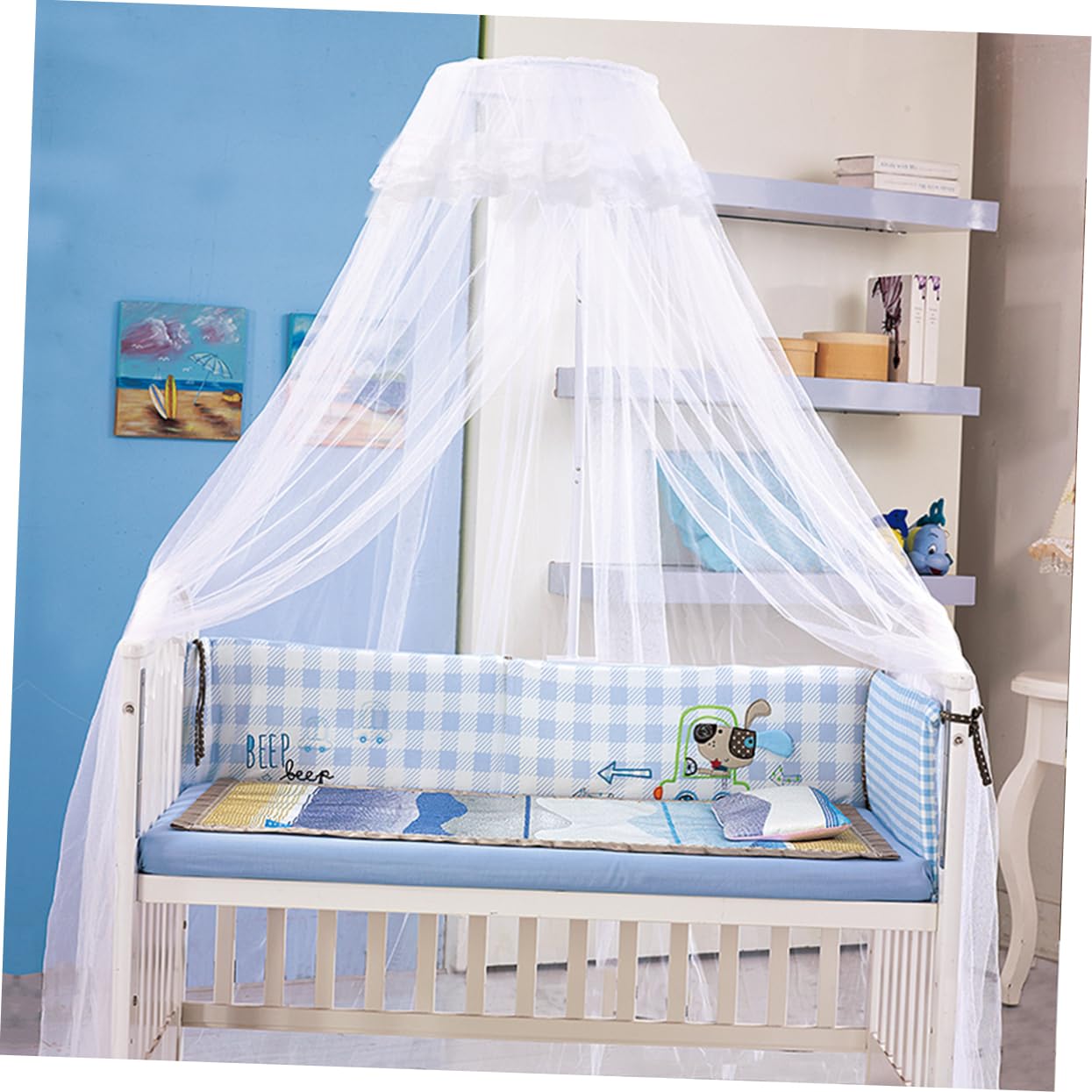 Amazon.co.jp: Alasum 1セットベビーベッドキャノピー 蚊帳付き 通気性