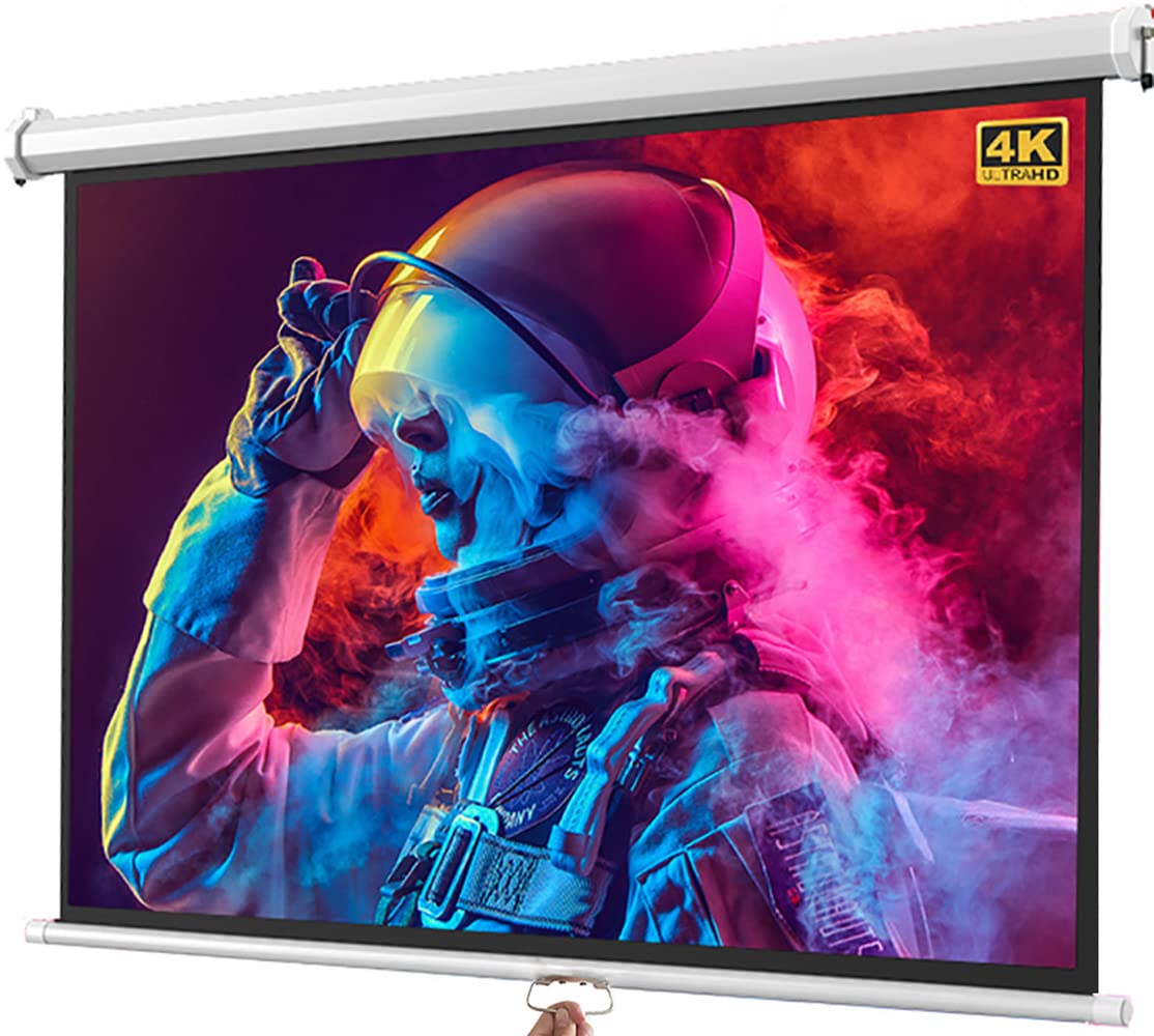 Amazon | 72インチプロジェクタースクリーン16:9伸縮ロール スプリング