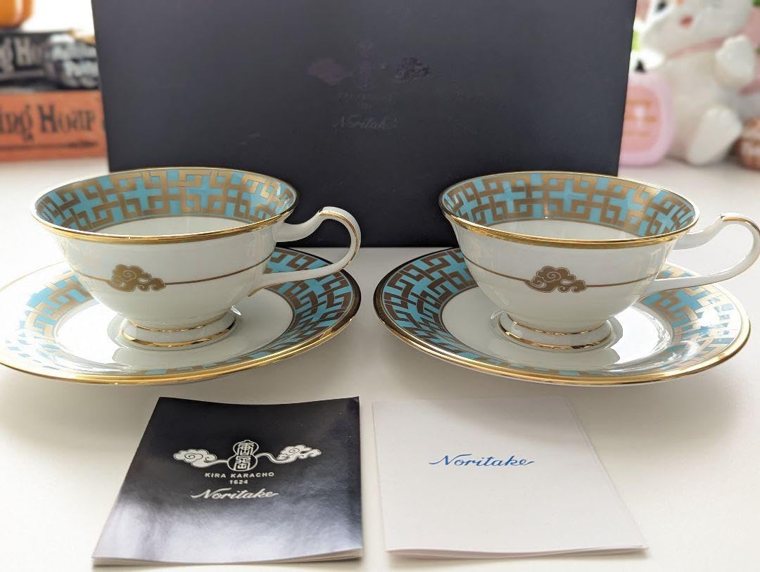 Amazon.co.jp: ノリタケ カップ＆ソーサー 角つなぎ 雲母唐長 KIRA