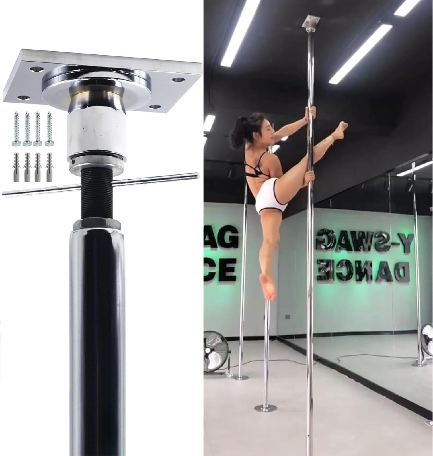 Amazon | ポールダンス用ポール 常設ダンスポール天井マウント、固定