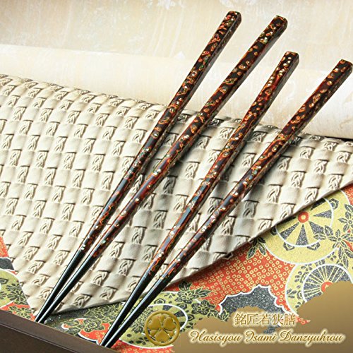 Amazon | ＜伝統工芸螺鈿若狭塗箸＞▽銘匠若狭膳 漆宝夜煌錦 【桐箱入