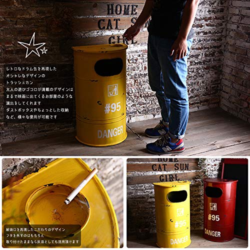 Amazon｜【WNJAPAN】アメリカンレトロ ドラム缶型 ゴミ箱 半円