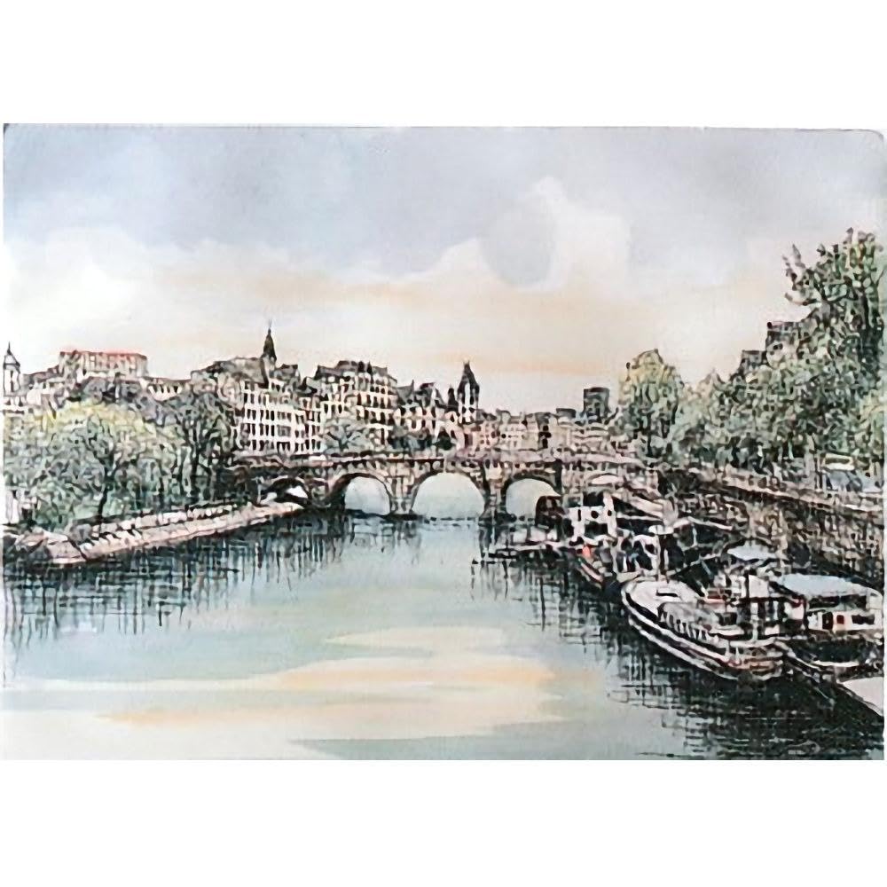 Amazon｜織田義郎 パリ風景III マット エッチング＋手彩色 版画 銅版画