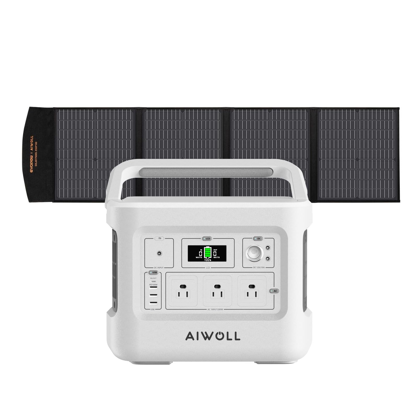 Amazon.co.jp: AIWOLL ポータブル電源 ソーラーパネルセット リン酸鉄