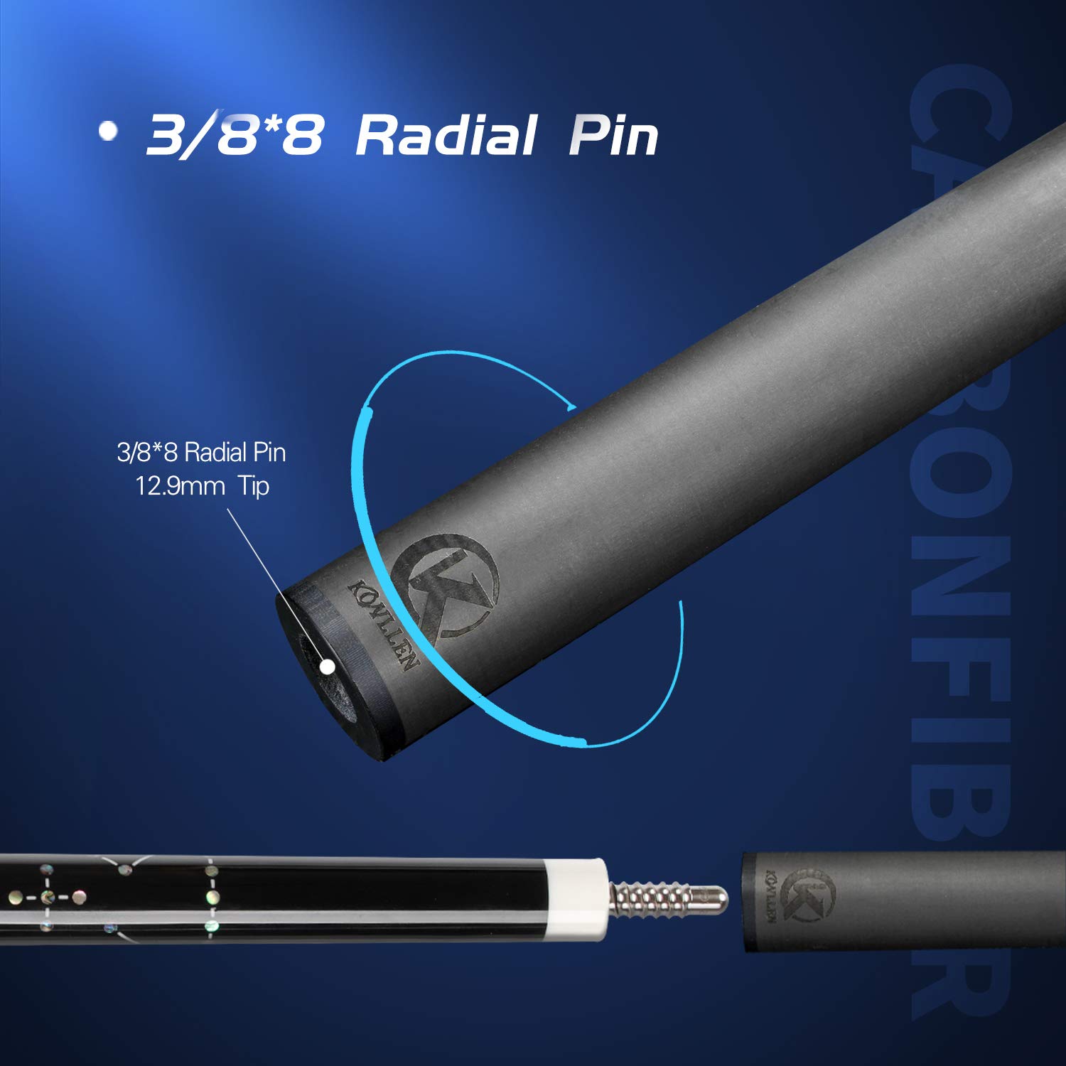 Amazon.co.jp: KONLLEN ビリヤード シャフト カーボン プールキュー