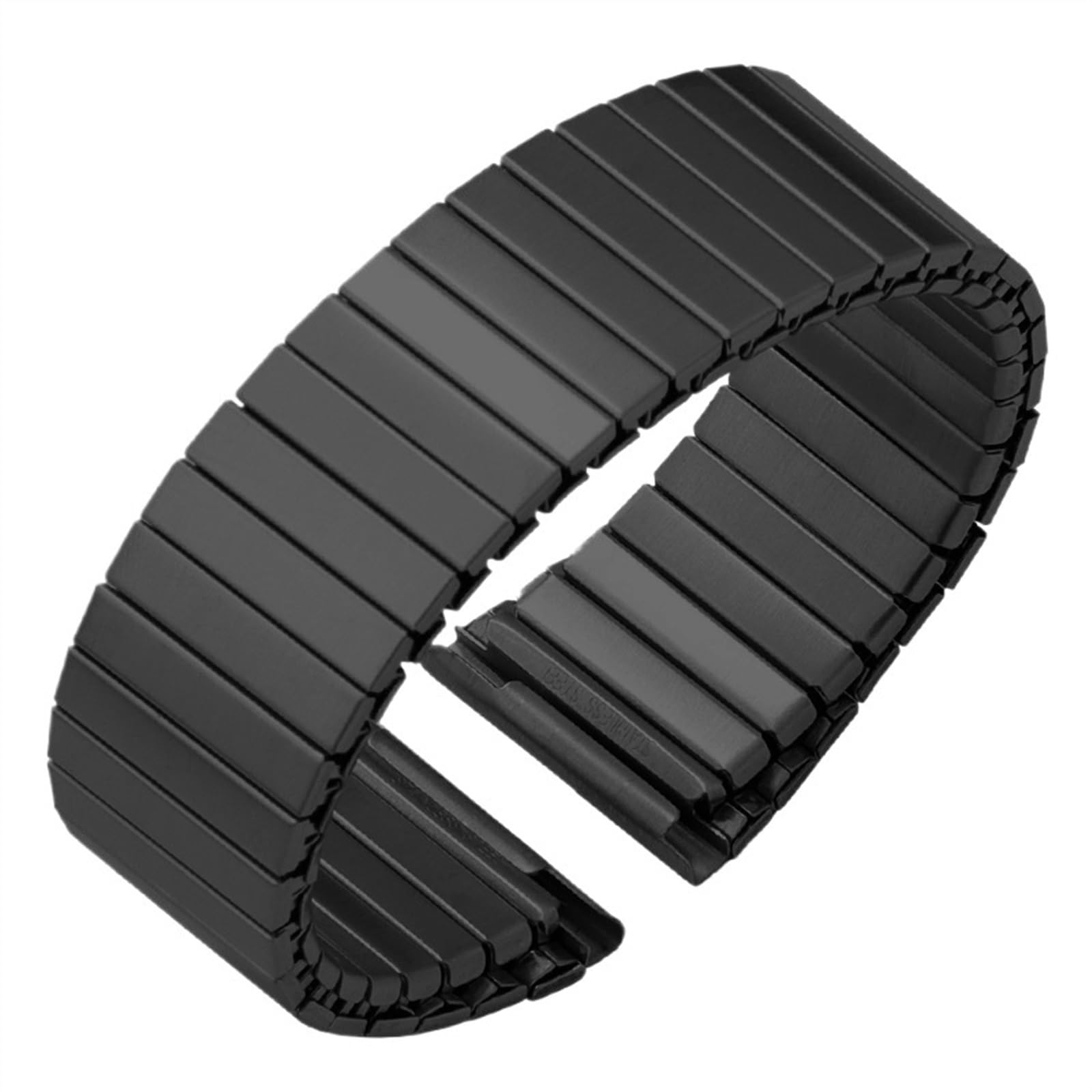 Amazon.co.jp: ステンレススチール伸縮性時計バンド 22mm ユニセックス