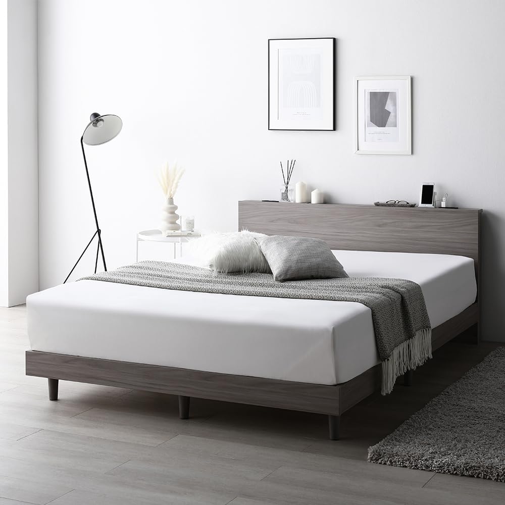 Amazon｜RASIK ベッド セミダブル フレームのみ グレージュ すのこ 宮