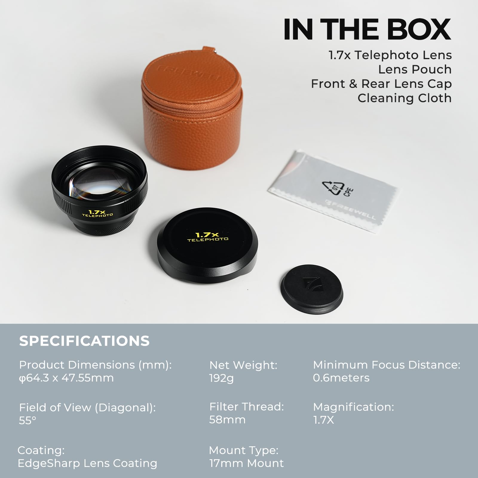 Amazon.com : Freewell 1.7X Telephoto Lens for iPhone & Samsung