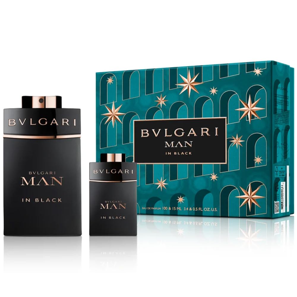 Amazon.com : BVLGARI 2 Piece Man In Black Eau De Perfume Set, 3.4