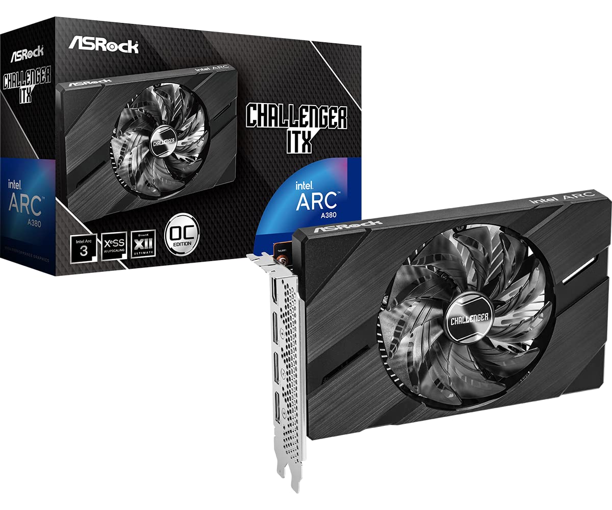 ASRock Intel Arc A380 Challenger ITX 6GB OC Graphics Card | Single