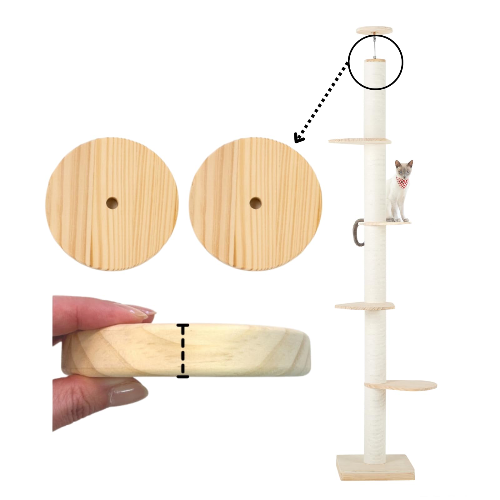 Amazon | [SUMIKA 突っ張り 型 木製 キャットタワー 専用 高さ調整板