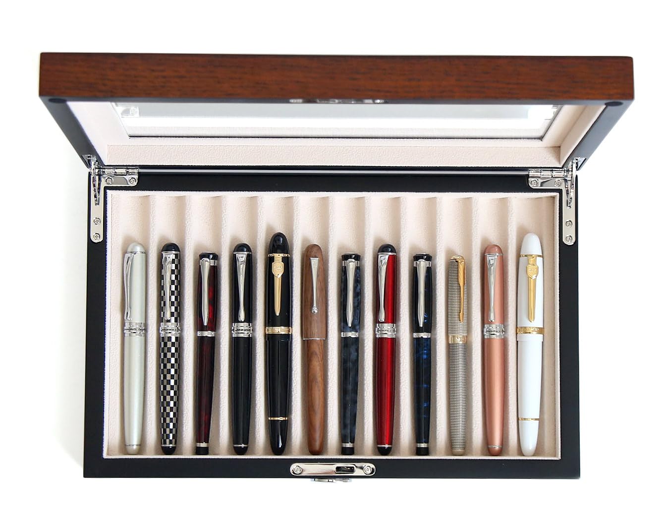 Amazon.co.jp: Besforu 木製ペンディスプレイケース – 12スロット