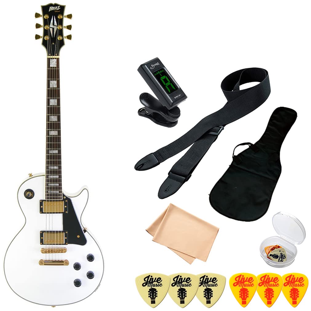 Amazon | エレキギター 初心者セット 7点 Blitz BLP-CST ホワイト レス