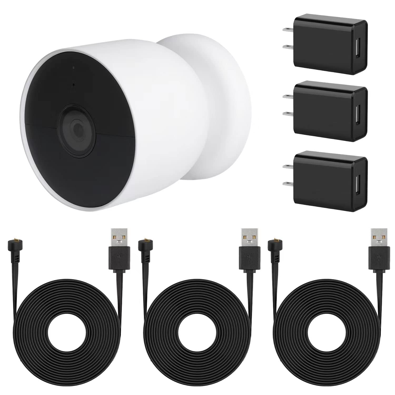 Amazon | wochel 3本パック 電源ケーブル Google Nest Cam屋外または