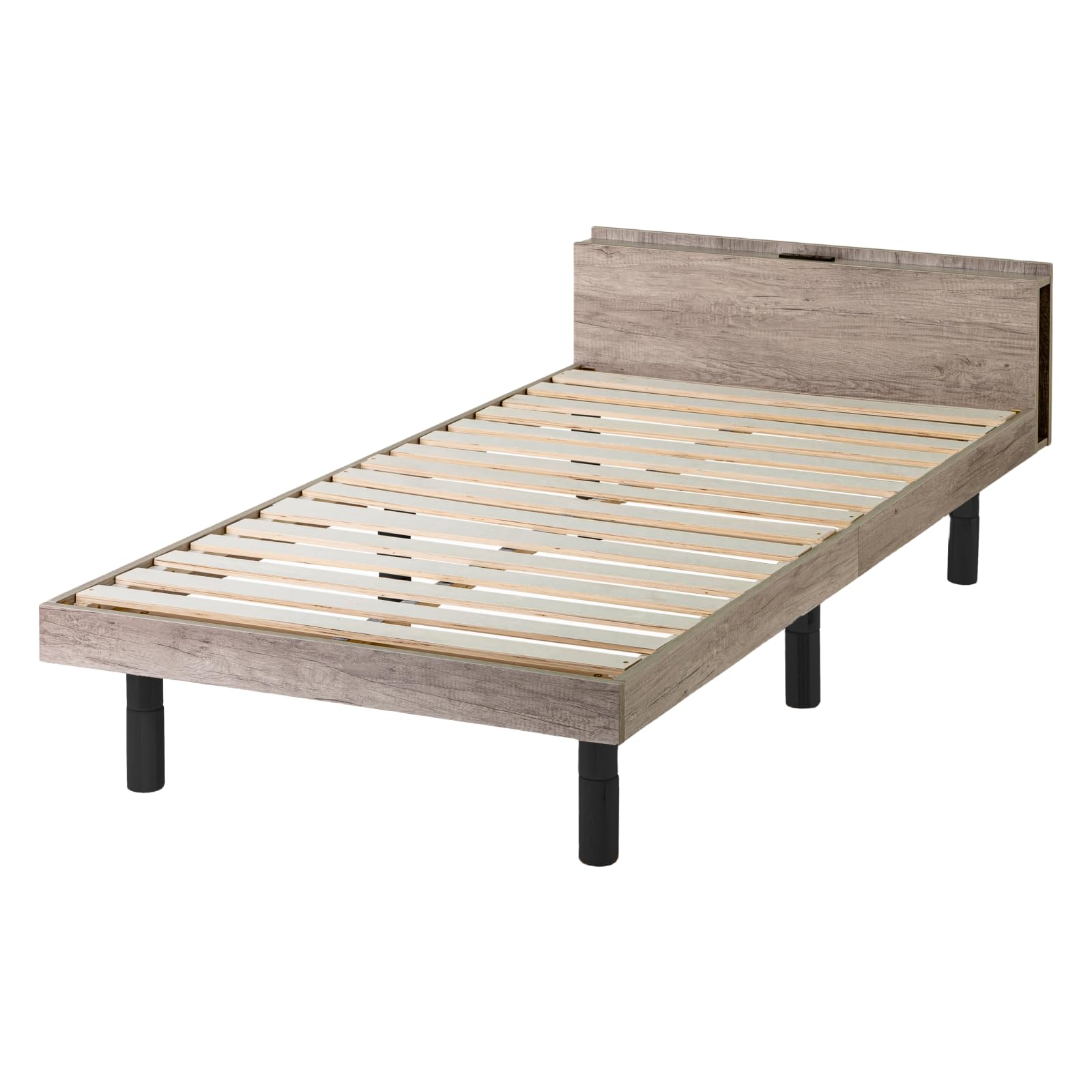 Amazon｜Major In Life ベッド ベッドフレーム すのこ 宮棚付き 木製