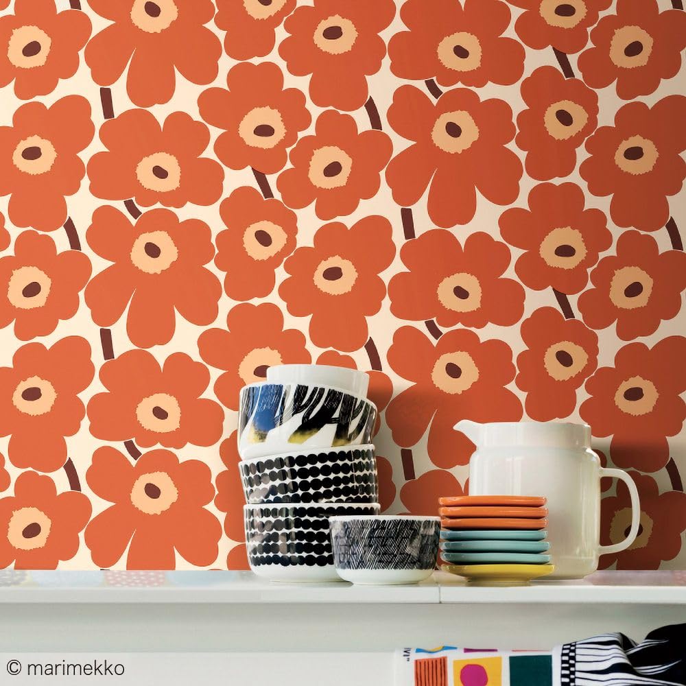 Amazon | 壁紙屋本舗 のりなし 壁紙 マリメッコ クロス marimekko
