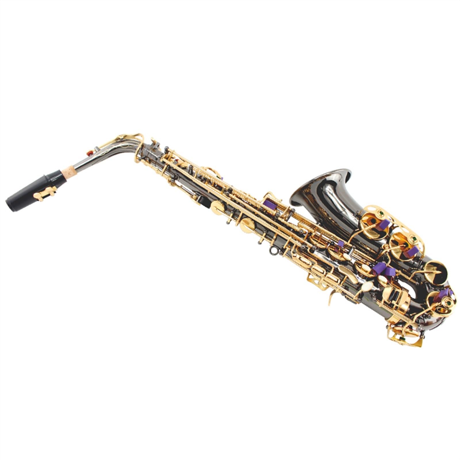 Amazon | アルトサックス彫刻花ブラックニッケルボディゴールドキー Eb