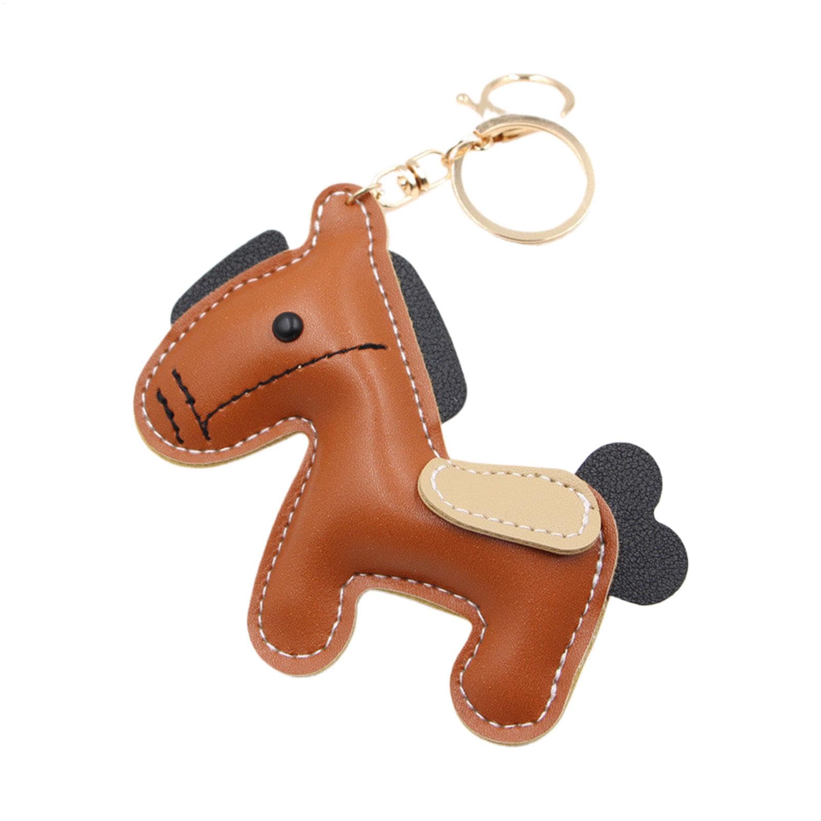 Amazon.co.jp: キーホルダー 馬革調 かわいい本革馬型キーホルダー