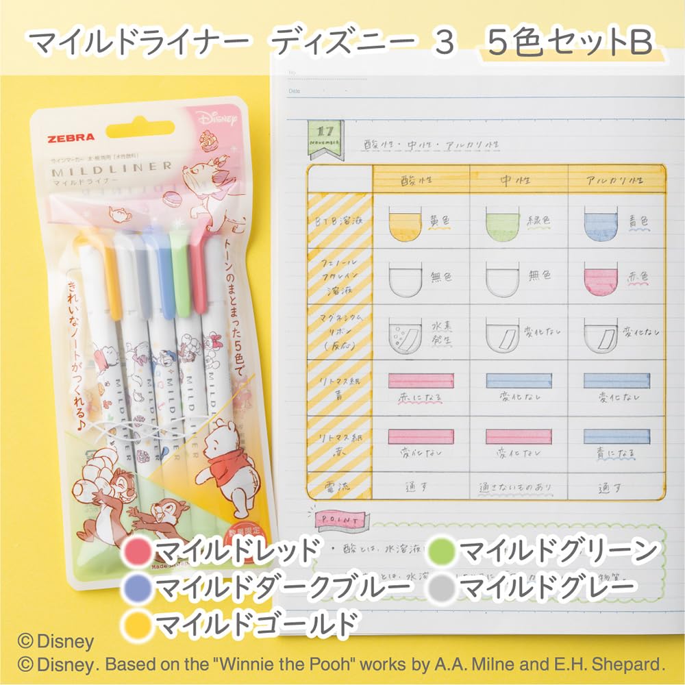 Amazon.co.jp: ゼブラ 蛍光ペン マイルドライナー ディズニー 5色