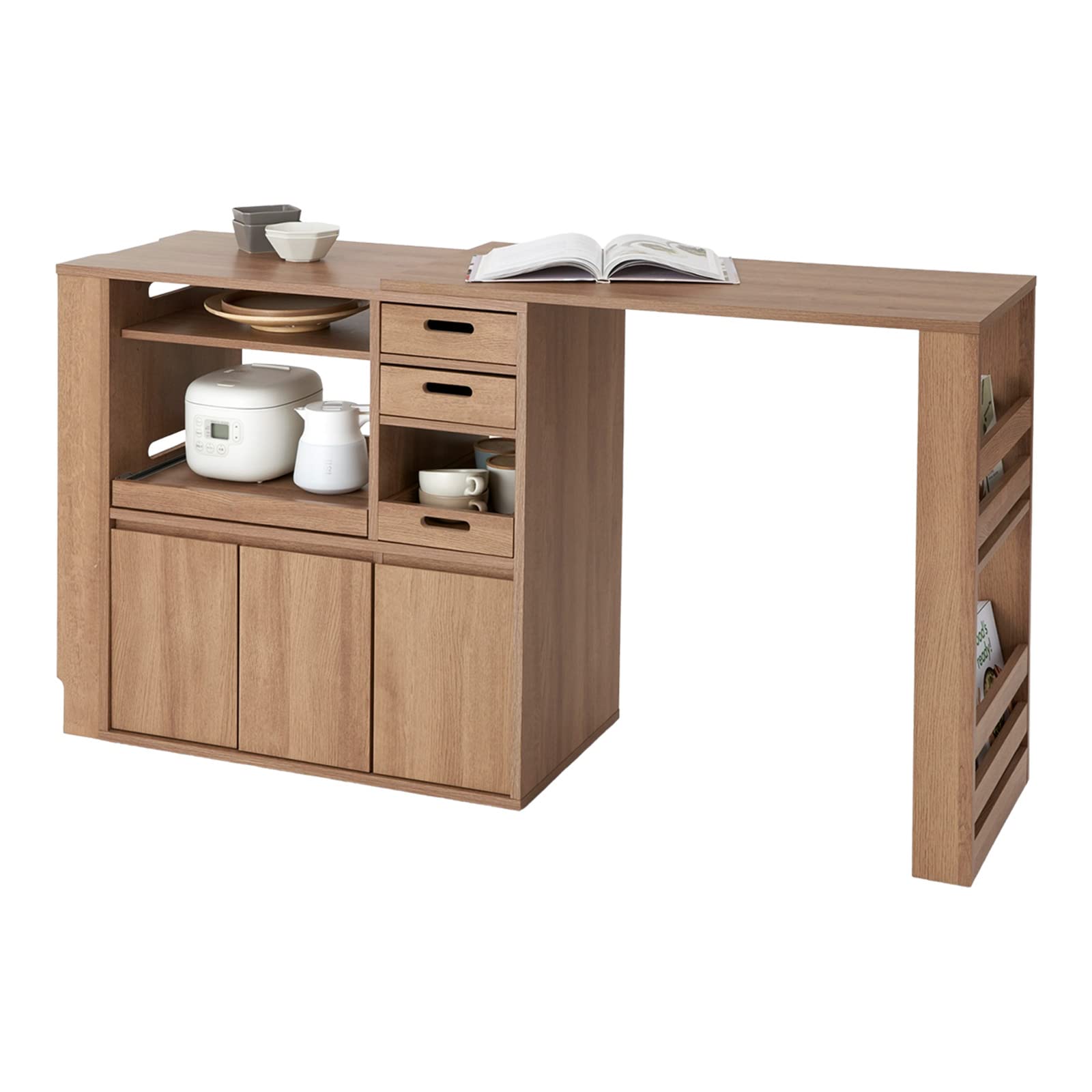 Amazon.co.jp: LOWYA ロウヤ キッチンカウンター レンジ台 伸縮