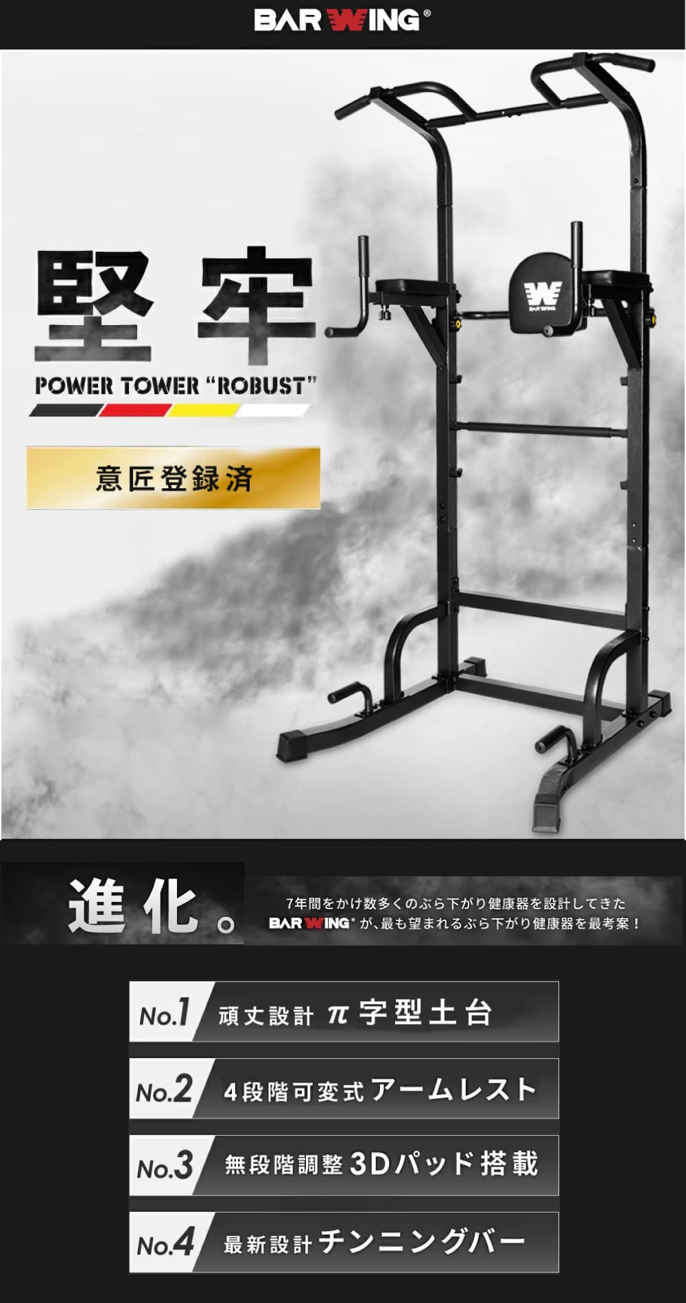Amazon | BARWING(バーウィング) ぶら下がり健康器 モデル 高さ調整 3D