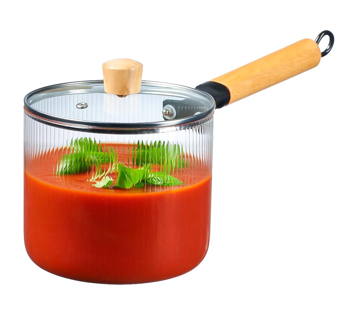 Amazon.com: Le'raze Glass Cooking Pot with Lid - 2L(68oz) Heat