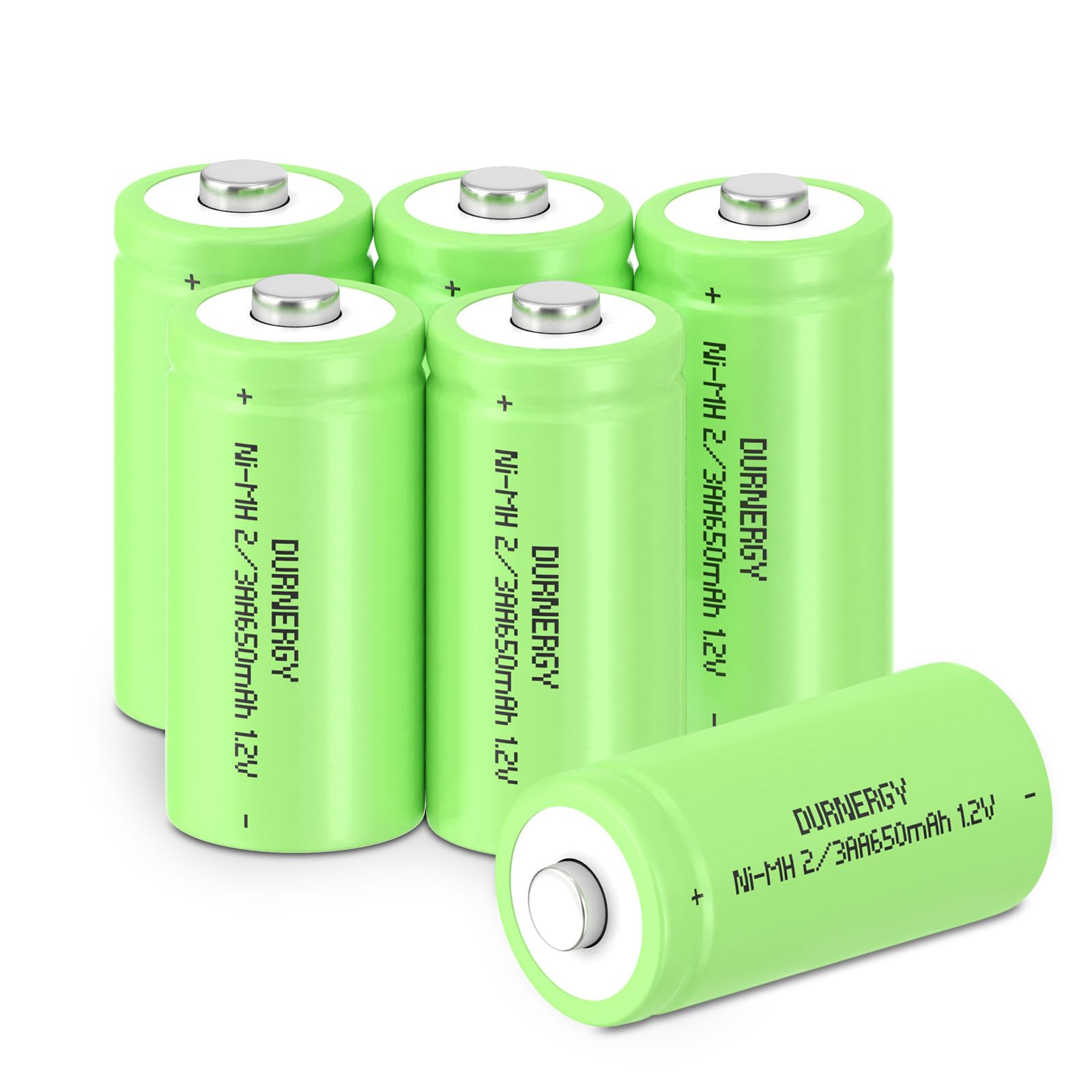 Amazon.com: DURNERGY Rechargeable 2/3AA Batteries 6 Pack, NIMH 2/3