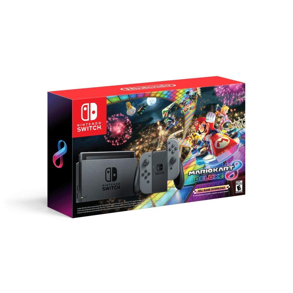 Amazon.com: Nintendo Switch w/ Gray Joy-Con + Mario Kart 8 Deluxe