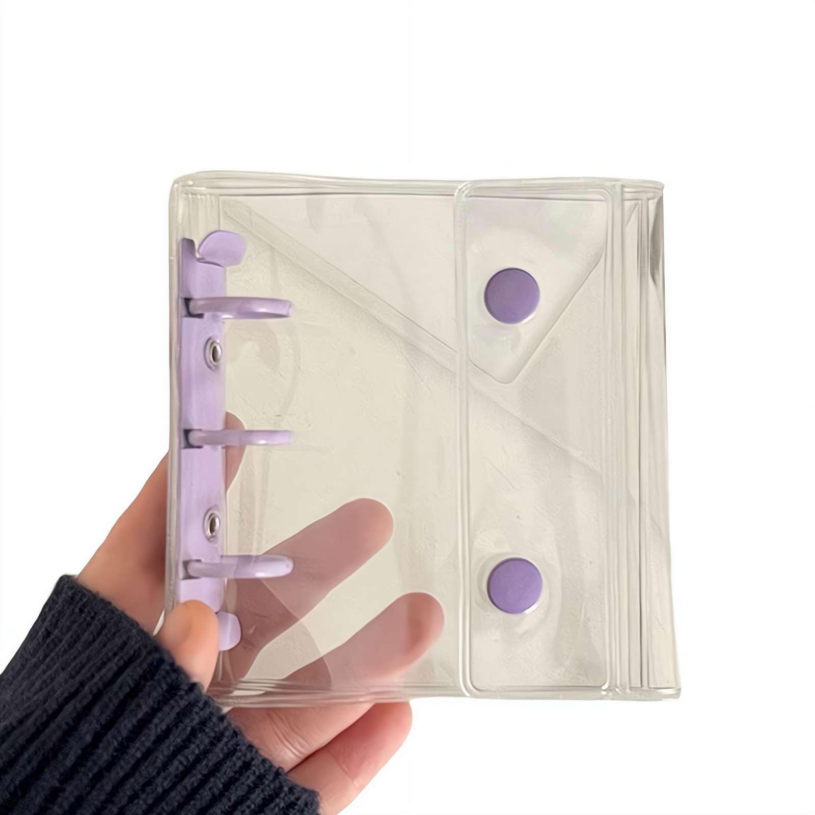 Amazon.co.jp: シール帳 透明 クリア 3穴 バインダー A8 はがせる