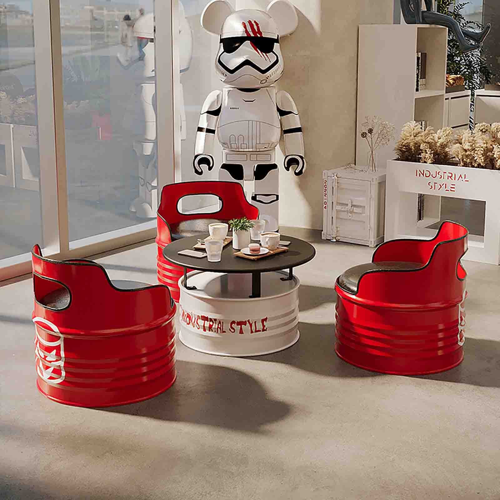 Amazon｜錬鉄製ドラム缶コンビネーション5点セット 4人掛け ドラム缶