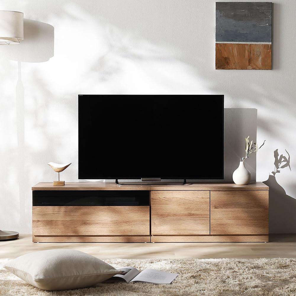 Amazon｜RASIK テレビ台 ローボード 幅150cm 引き出し×扉収納タイプ