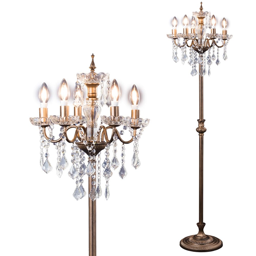 Amazon.co.jp : スタンド シャンデリア 5灯 スタンドライト フロア