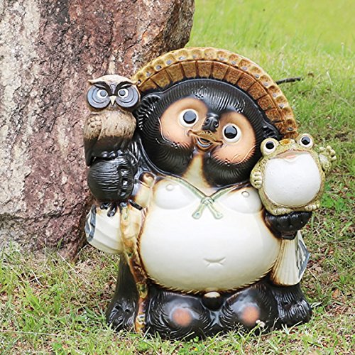 Amazon.co.jp: 信楽焼 【13号ふくろう・蛙付き狸 ta-0305】しがらき