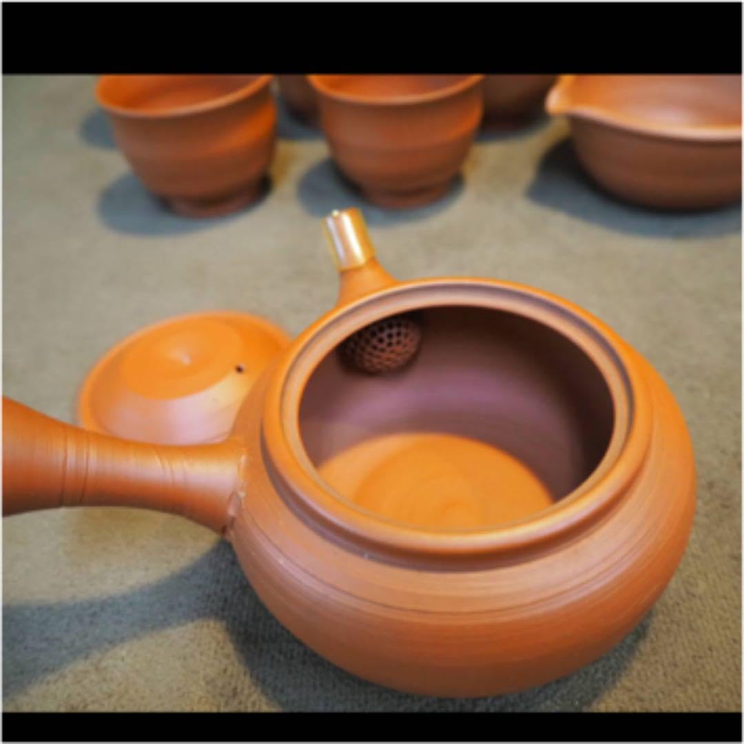 村越 風月 常滑名工 村越風月 横手 湯呑 さまし 朱泥 急須 茶注 煎茶道具