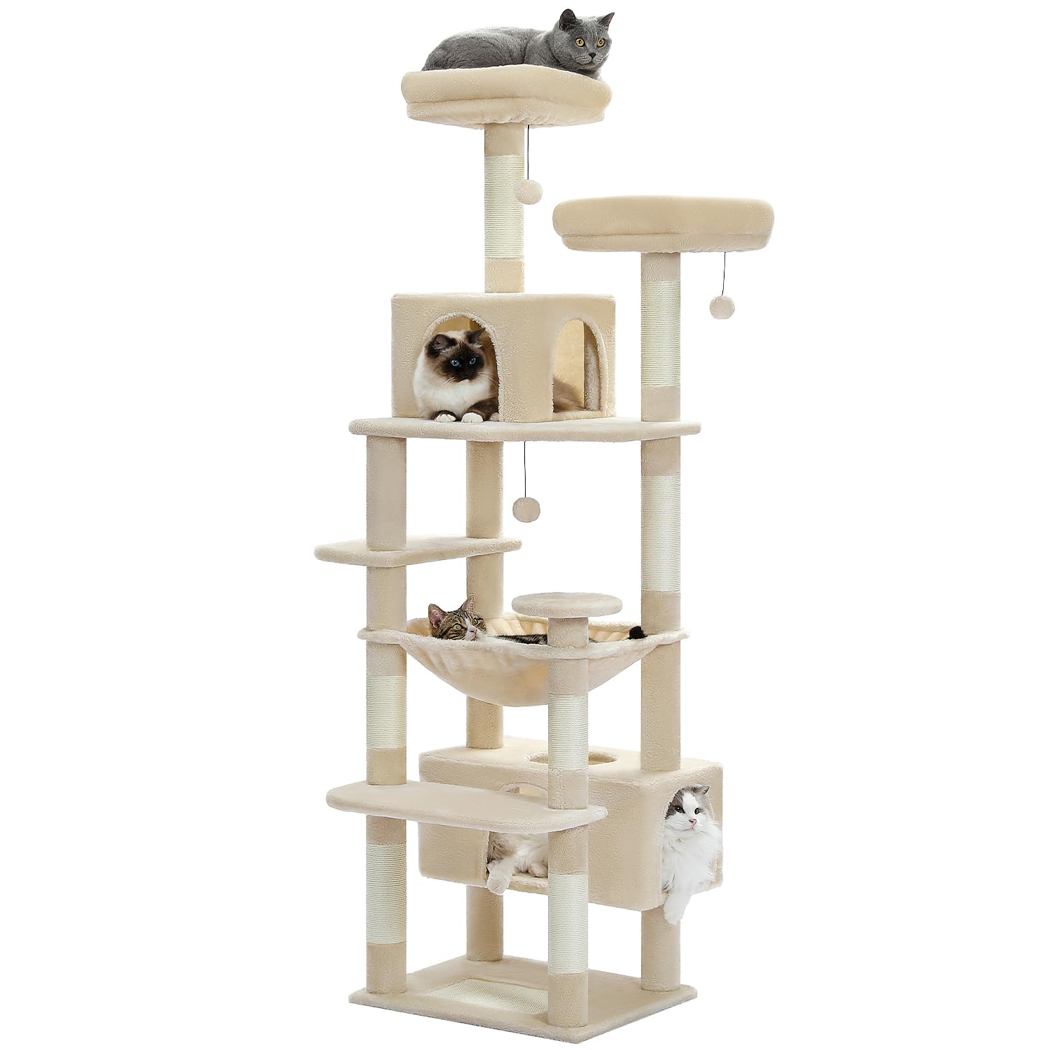 Amazon | PETEPELA(ぺテぺラ) キャットタワー 大型猫用 コンパクト