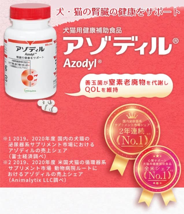 Amazon.co.jp: 【犬猫用サプリメント】アゾディル (90カプセル×1個