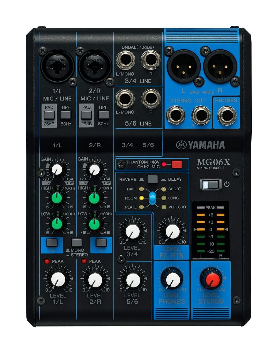 Amazon.com: YAMAHA MG06X 6-Input Compact Stereo Mixer with Effects