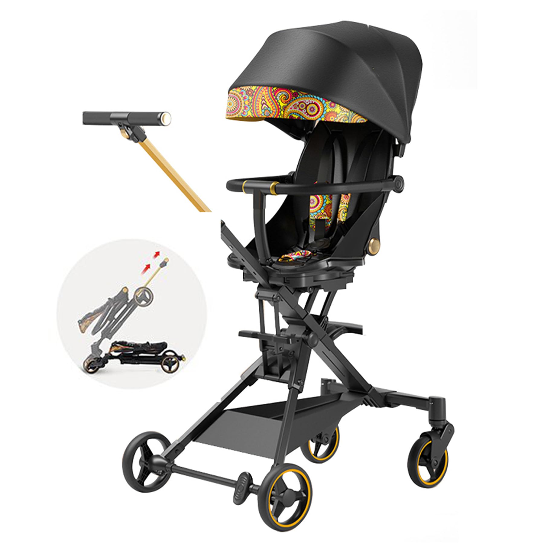 Amazon.co.jp: Feemom 両対面式ベビーカー b型 4輪バギー 360°回転超