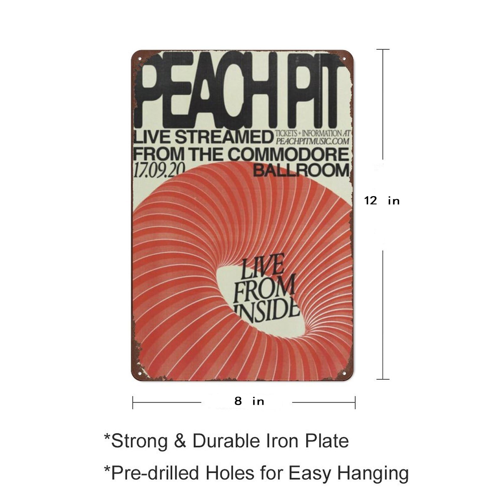 Amazon.com: Peach Pit Concert Poster Metal Tin Sign - Retro Wall