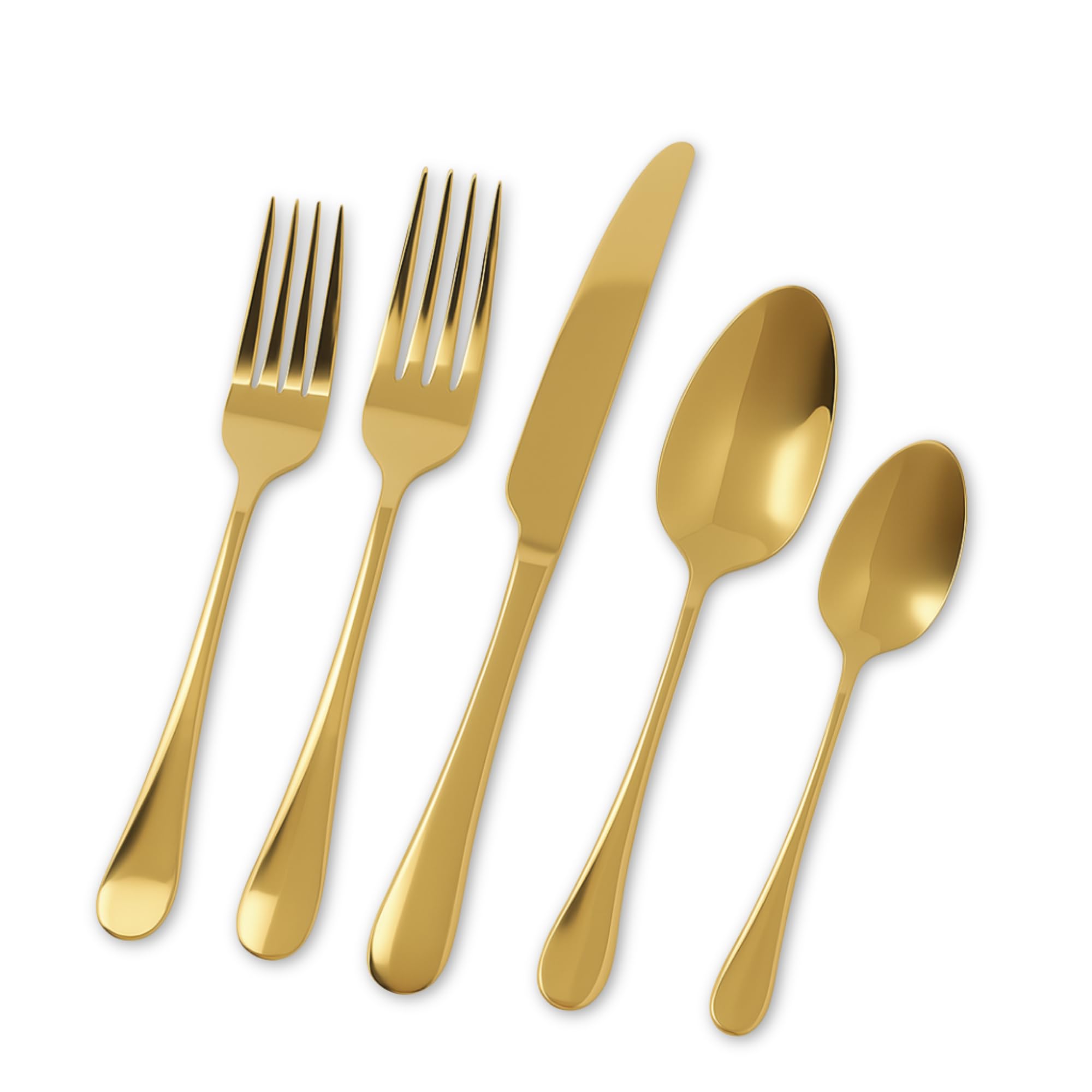 Amazon.com | Roberts & Belk 20-Piece Camden Gold Silverware Set
