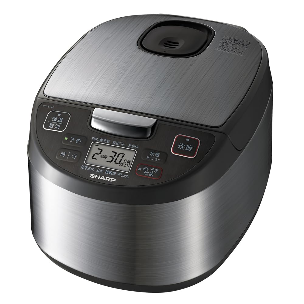 Amazon | シャープ 炊飯器 5.5合 黒厚釜 球面炊き シルバー KS-S10J-S