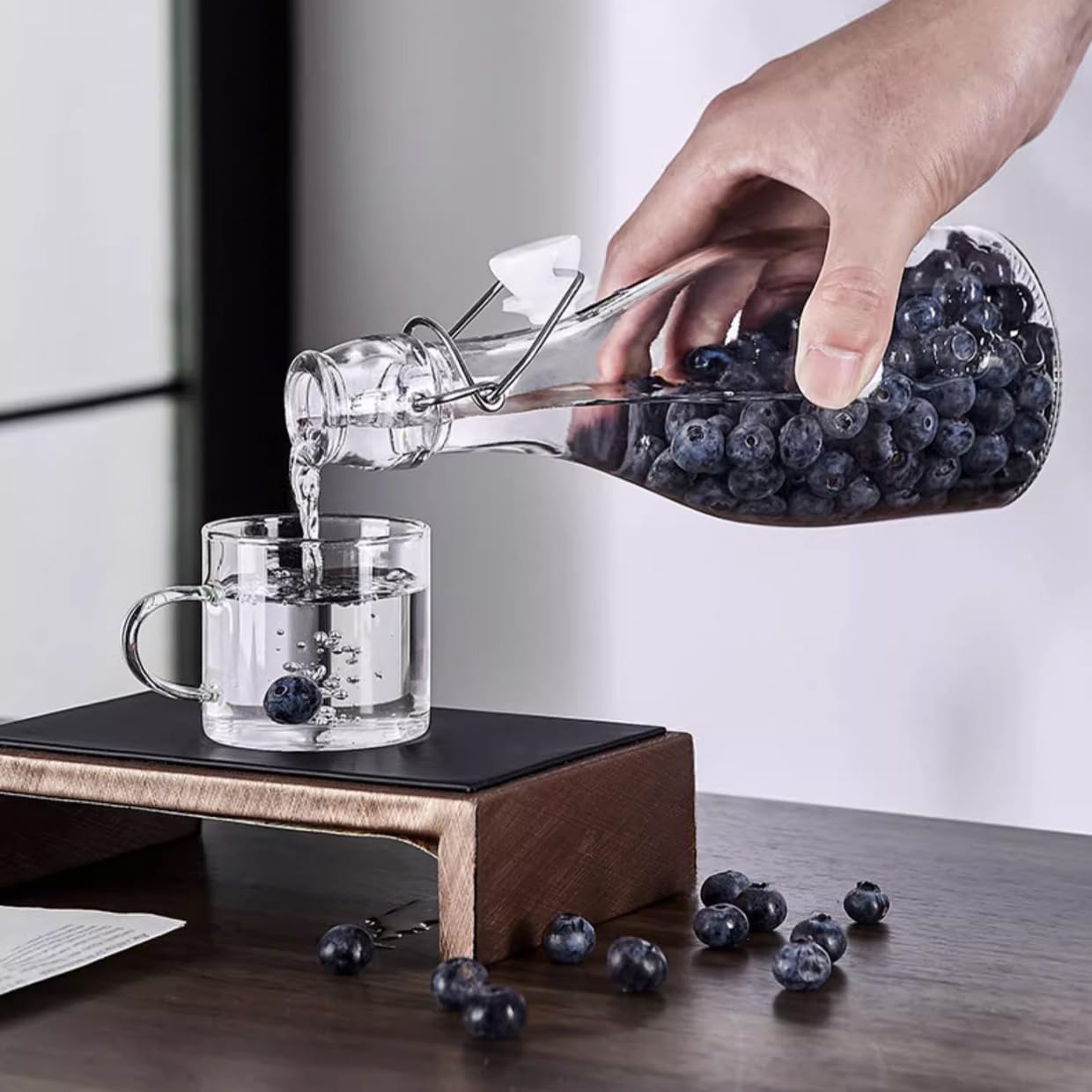 Amazon.co.jp: HZIYOU スイングトップボトル - 蓋付き透明ガラスボトル