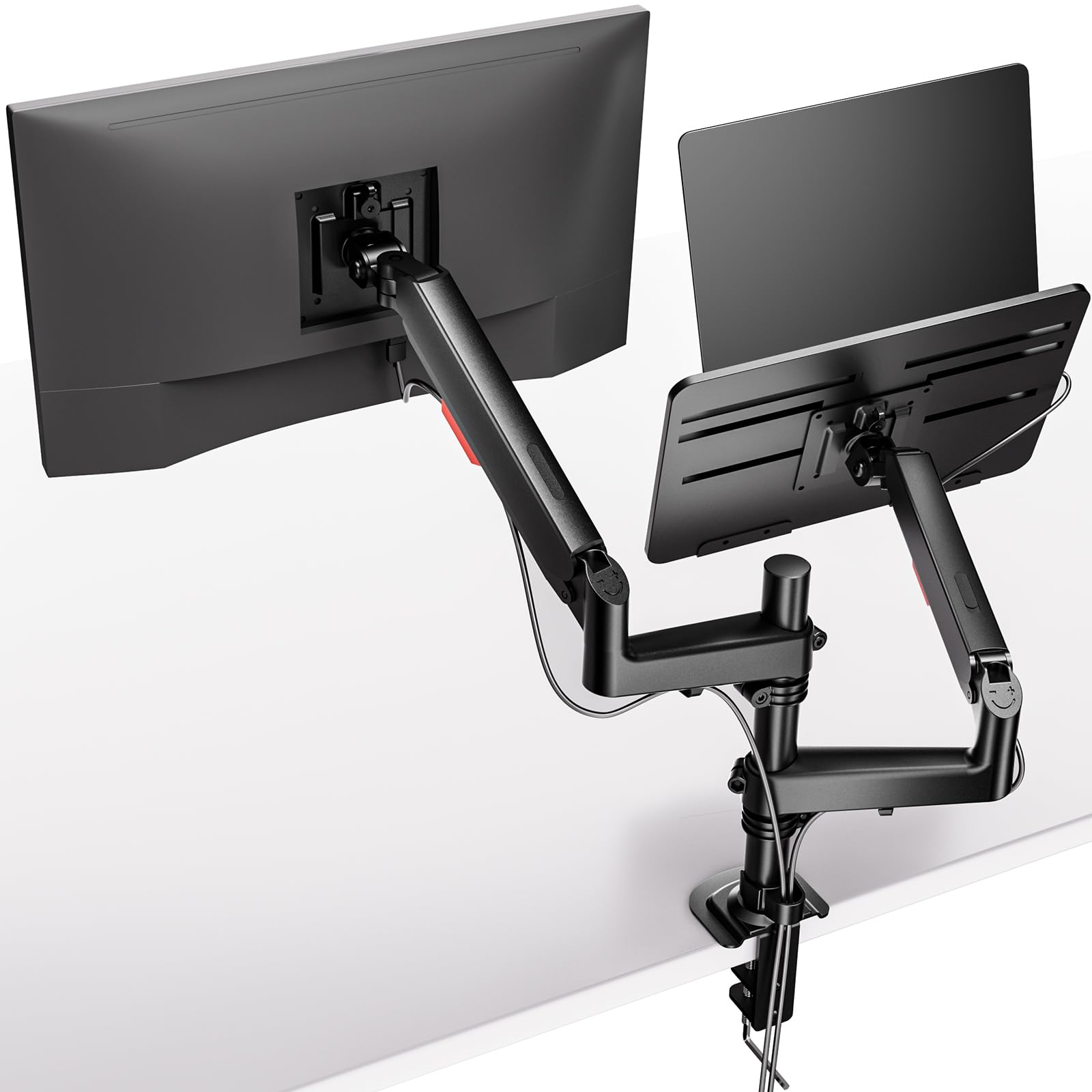 Amazon.co.jp: 工匠藤井 デュアルモニターアーム ノートパソコントレイ