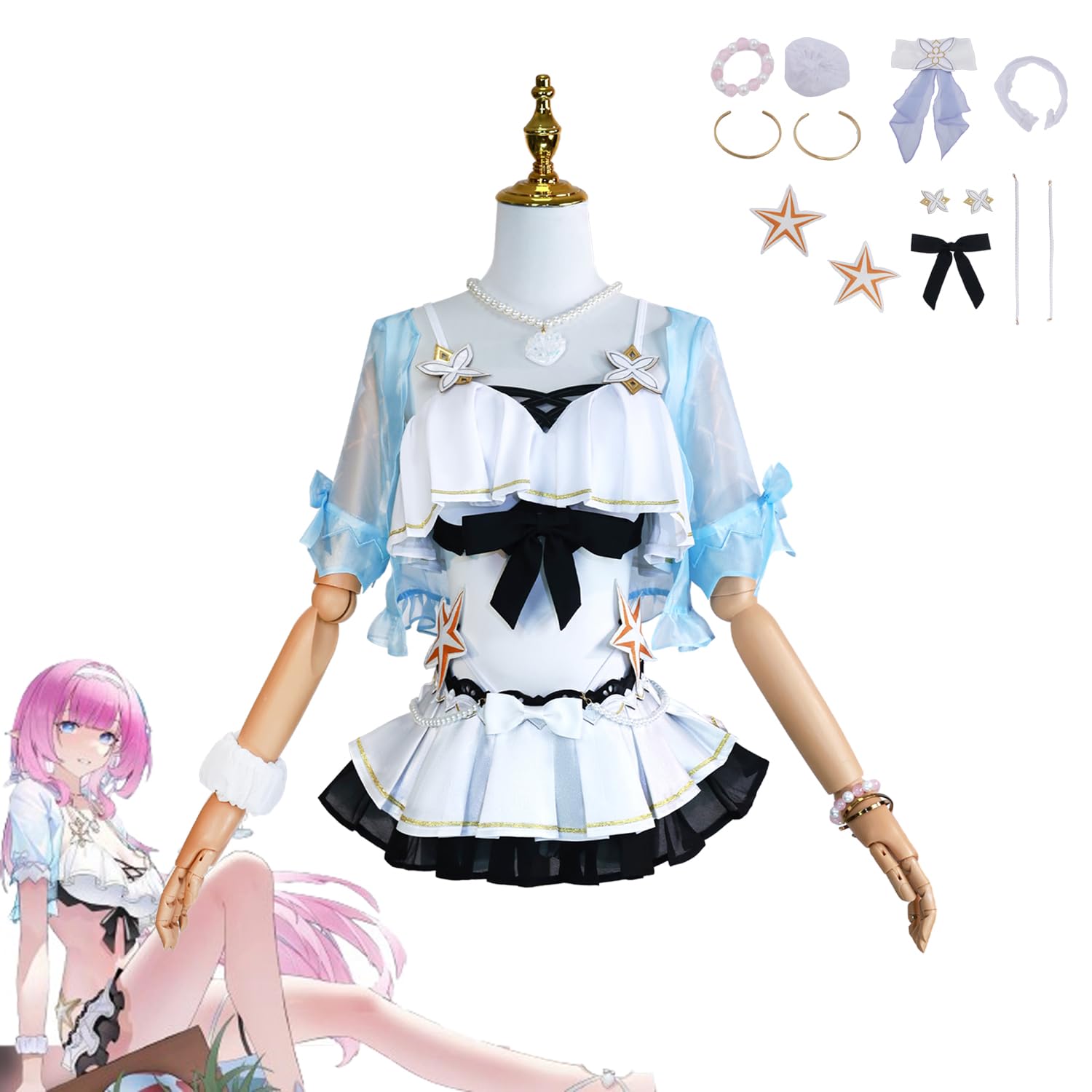 Amazon.co.jp: 崩壊3rd コスプレ エリシア 水着 コスプレ衣装 ウィッグ