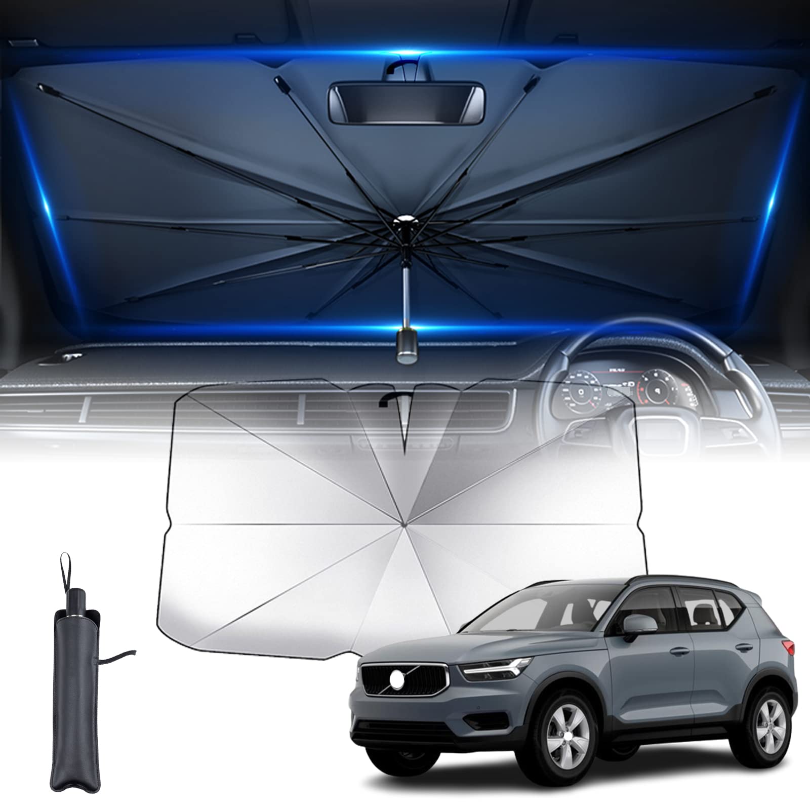 Amazon | 【2022新登場】ボルボ XC40フロントサンシェード 10本骨