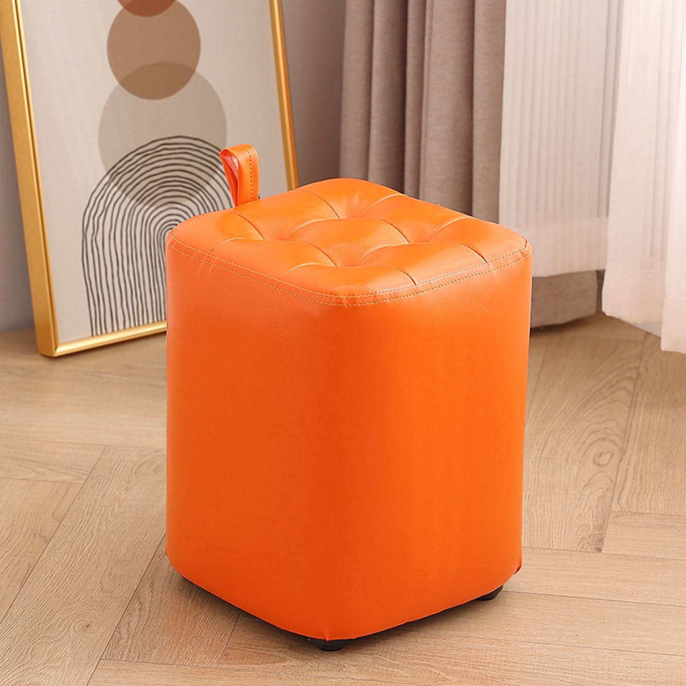 Amazon｜[SDGYS3G] オットマン スツール オレンジ 脚置き 1人掛け 高