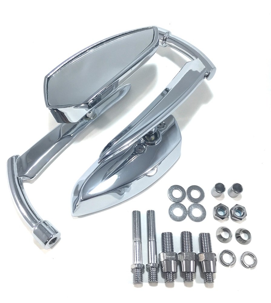 Amazon | ハーレー ブレット ミラー 左右 セット シルバー メッキ