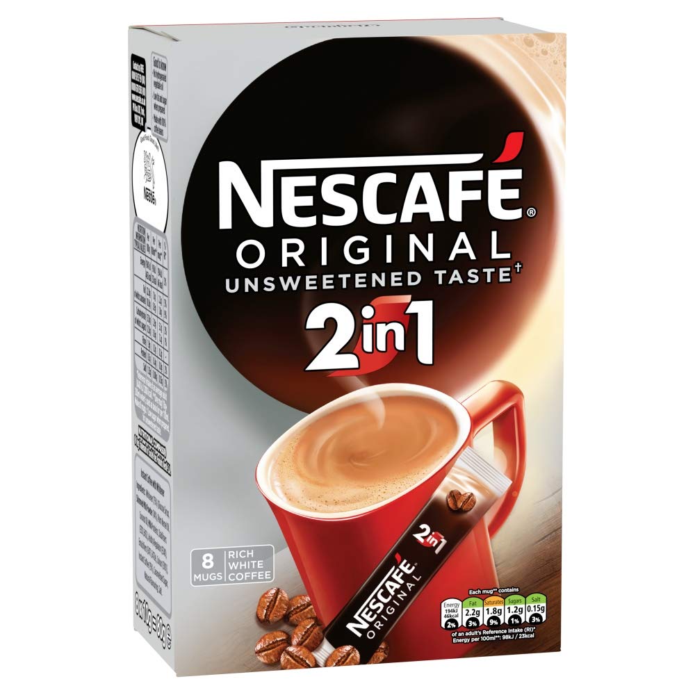 Nescafé Original 2in1 Strong Instant Coffee, 8 Sachets, 80g