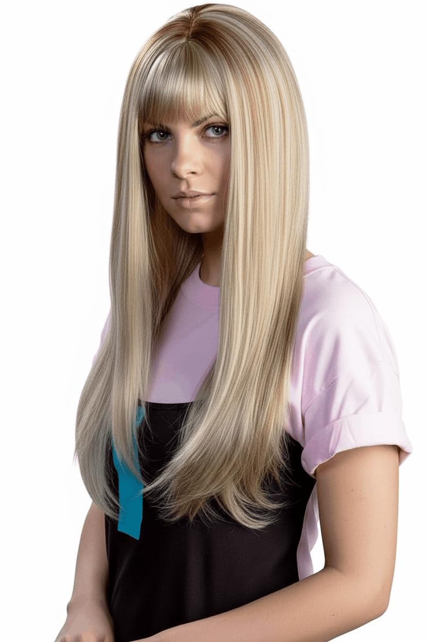 Amazon.com: Enigma Costume Wigs Pop Star Wig – Blonde with Streaks
